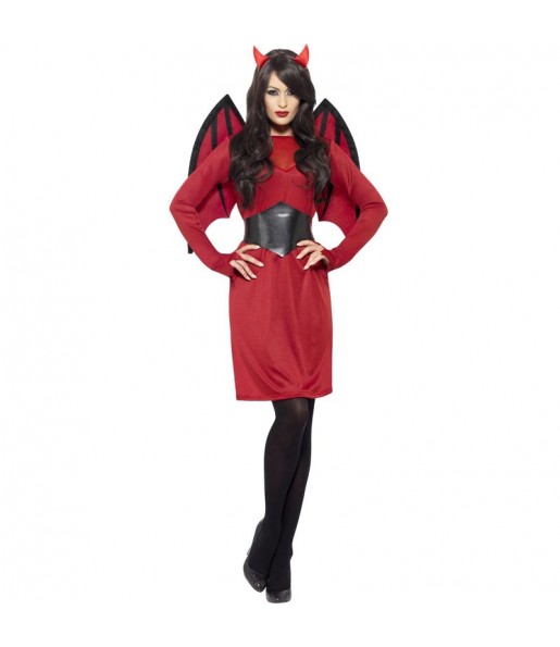 Geflügelter Teufelin Kostüm Frau für Halloween Nacht