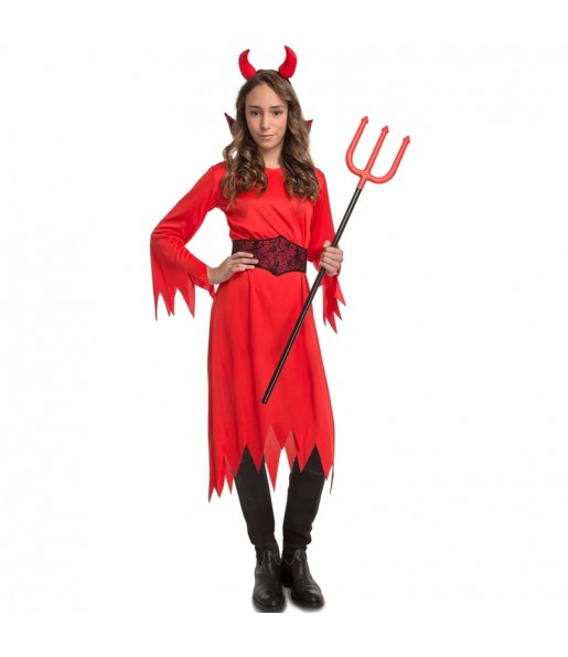 Verkleiden Sie die Teufelin aus der Hölle Mädchen für eine Halloween-Party