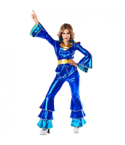 Disco Abba blau Kostüm für Damen