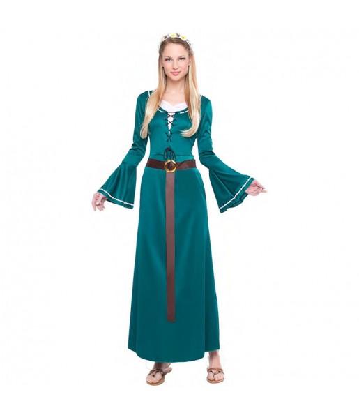 Kostüm Sie sich als Grüne mittelalterliche Dienstmädchen Kostüm für Damen-Frau für Spaß und Vergnügungen
