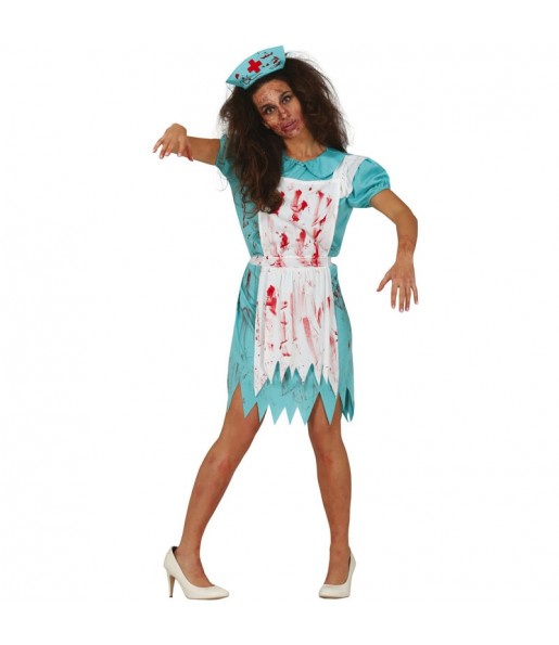 Zombie Krankenschwester Kostüm Frau für Halloween Nacht