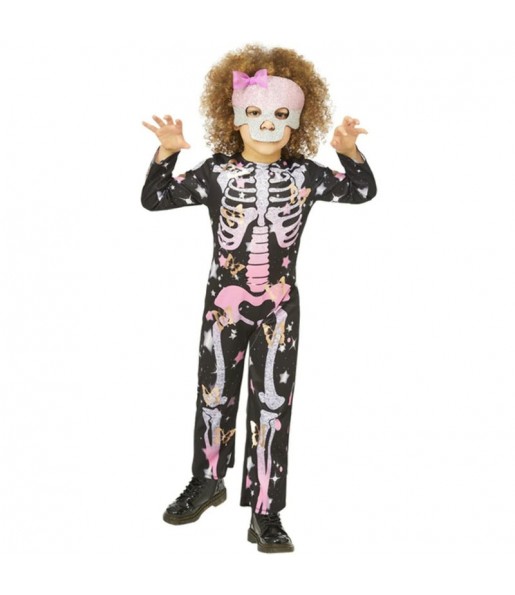 Skelett mit Glitzer Kostüm für Mädchen
