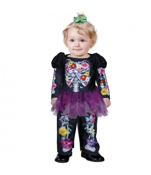 Skelett mit Blumen Kostüm für Babys