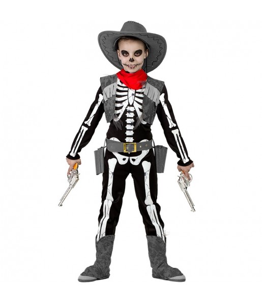Cowboy Skelett Kinderverkleidung für eine Halloween-Party