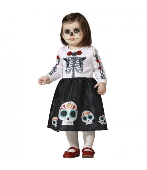 Mexikanisches Skelett Catrina Kostüm für Babys 