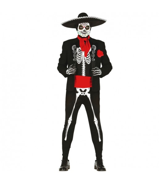 Verkleidung Mexikanisches Skelett Erwachsene für einen Halloween-Abend