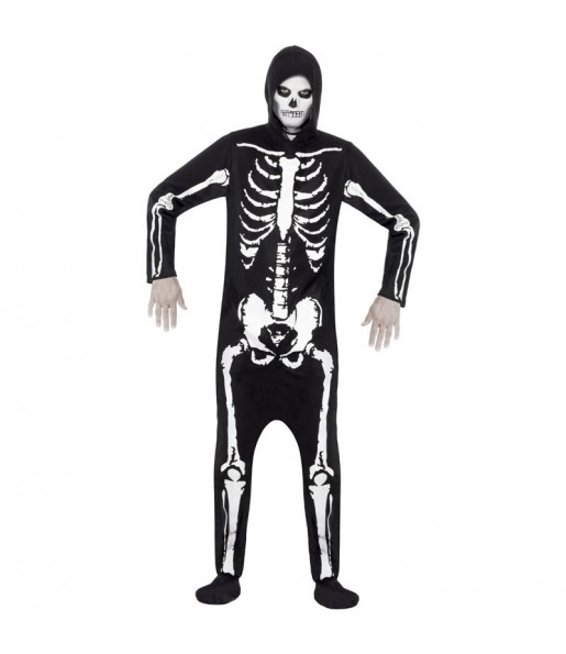Verkleidung Schwarzes Skelett Erwachsene für einen Halloween-Abend