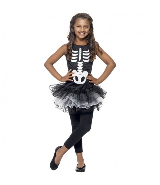 Verkleiden Sie die Süßes Skelett Mädchen für eine Halloween-Party