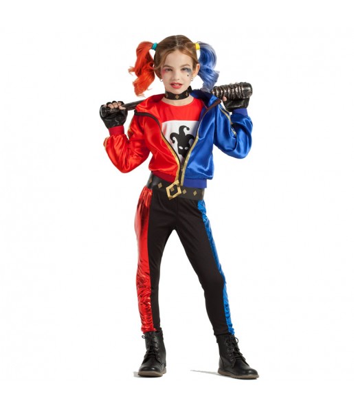Verkleiden Sie die Harley Quinn Suicide SquadMädchen für eine Halloween-Party
