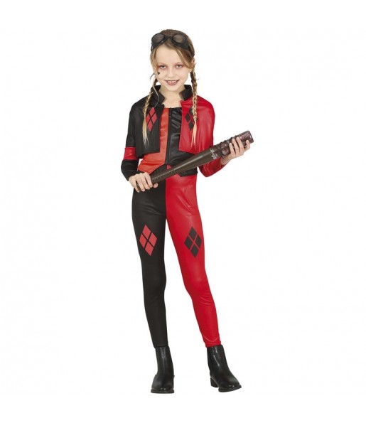 Rebellische Harley Quinn Kostüm für Mädchen