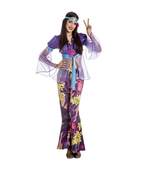 Kostüm Sie sich als Lila Hippie Kostüm für Damen-Frau für Spaß und Vergnügungen