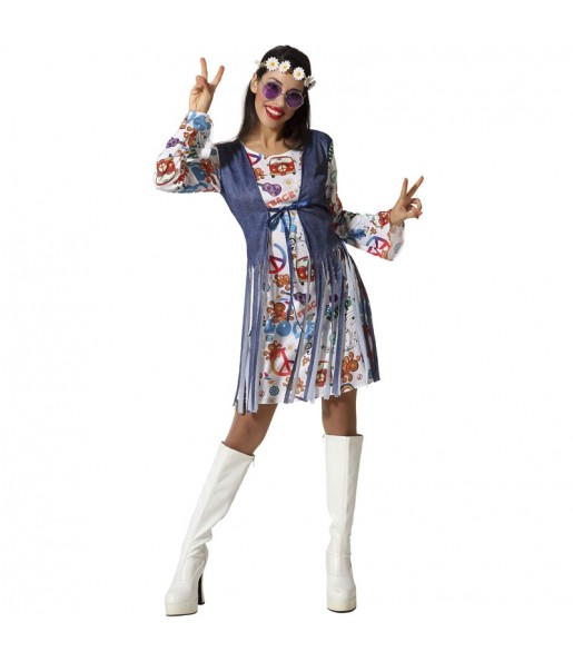 Kostüm Sie sich als Hippie Peace Kostüm für Damen-Frau für Spaß und Vergnügungen