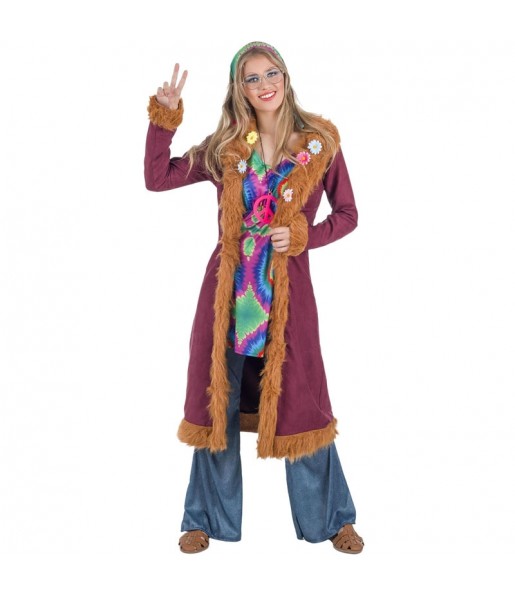 Kostüm Sie sich als Hippie Deluxe Kostüm für Damen-Frau für Spaß und Vergnügungen
