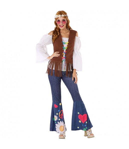 Kostüm Sie sich als 60er Hippie Kostüm für Damen-Frau für Spaß und Vergnügungen