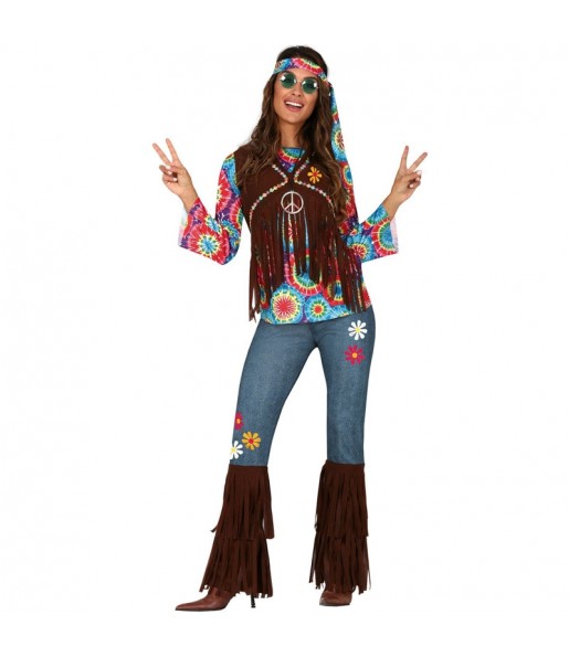 Kostüm Sie sich als Woodstock HippieKostüm für Damen-Frau für Spaß und Vergnügungen