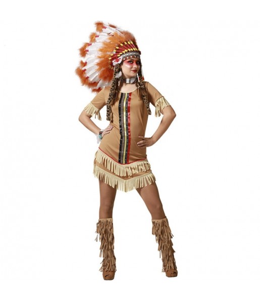 Buntes Indianerin Kostüm für Damen