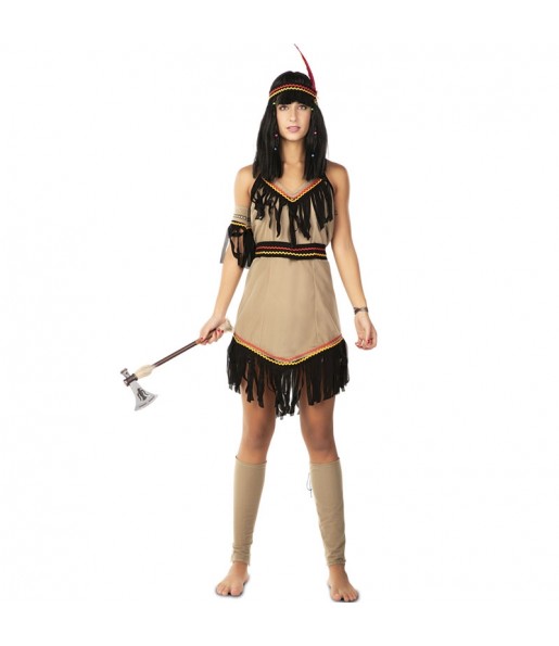 Braun Indianerin Kostüm für Damen