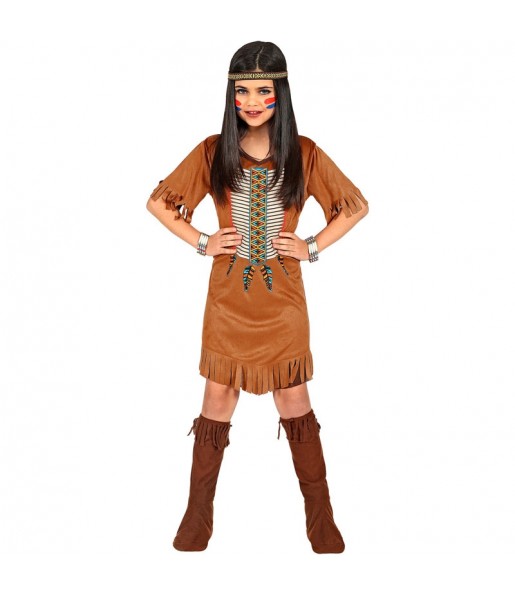 Indianischer Ureinwohner Kostüm für Mädchen