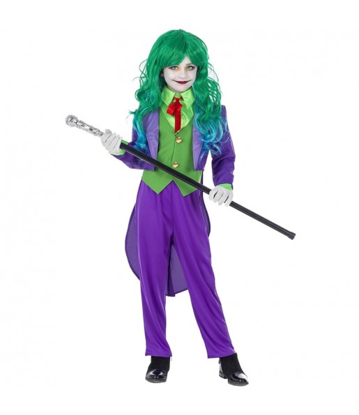 Verkleiden Sie die Joker SuperschurkeMädchen für eine Halloween-Party