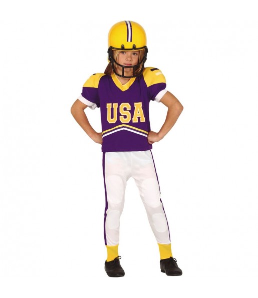 Lila amerikanischer FußballKinderverkleidung, die sie am meisten mögen