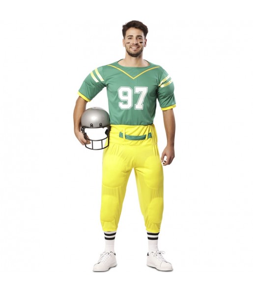 Grünes American Football Spieler Kostüm für Herren