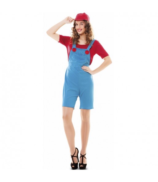 Kostüm Sie sich als Super Mario Kostüm für Damen-Frau für Spaß und Vergnügungen
