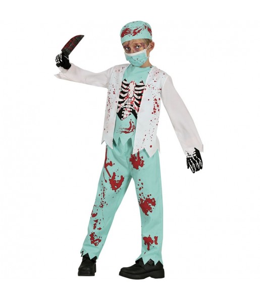 Blutiger Skelett-Arzt Kostüm für Jungen