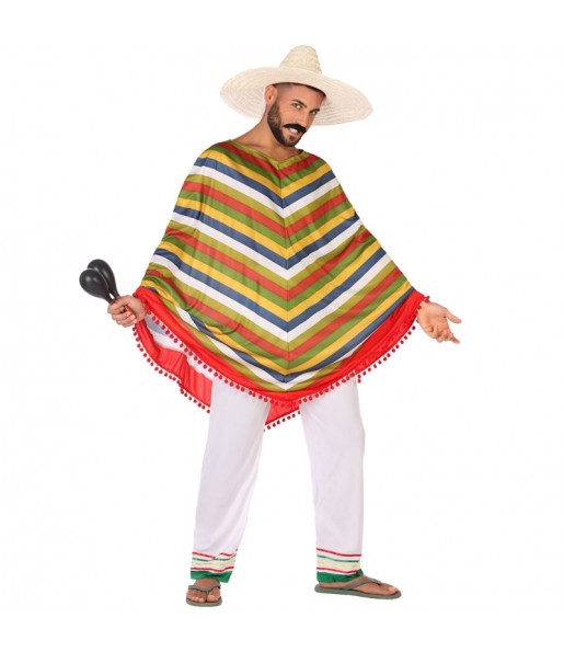 Mehrfarbiges Mexikanisches Kostüm Erwachseneverkleidung für einen Faschingsabend