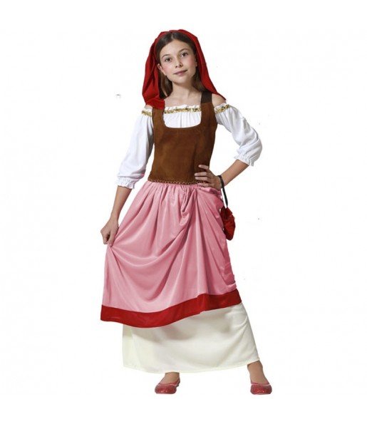 Mittelalterliche Gastwirt Kostüm für Mädchen