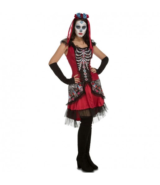 Mexikanische Catrina Deluxe Kostüm Frau für Halloween Nacht