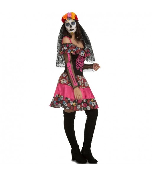 Kostüm Sie sich als Catrina Tag der Toten Kostüm für Damen-Frau für Spaß und Vergnügungen