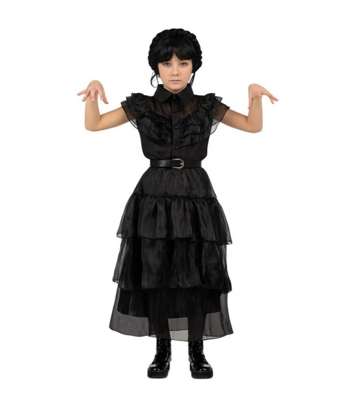 Wednesday Addams Ballkönigin Kostüm für Mädchen