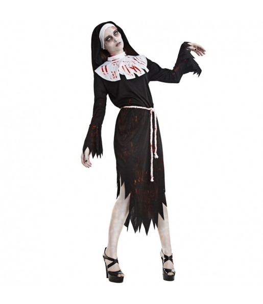 Zombie-Nonne Kostüm für Damen