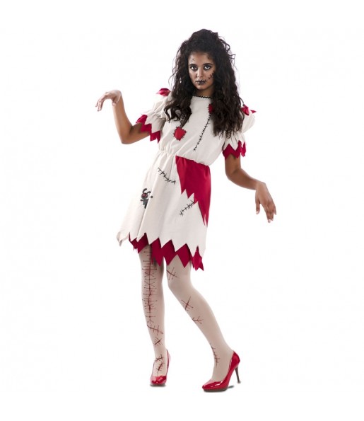 Voodoo Puppe Kostüm Frau für Halloween Nacht