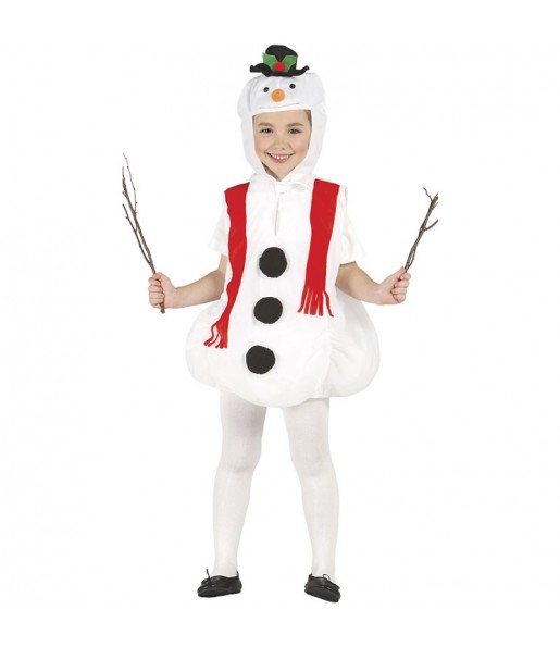 Weißer Schneemann Kostüm für Mädchen