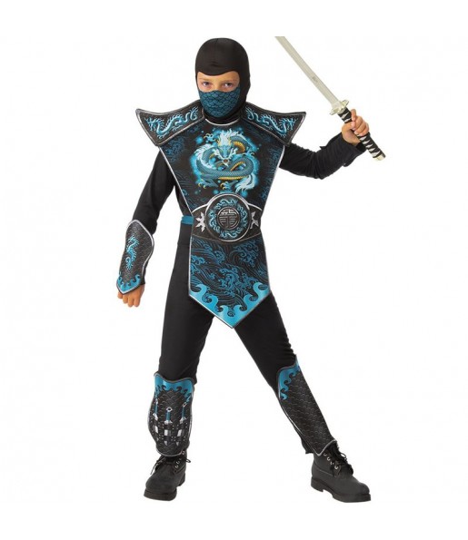 Blauer Drachen-Ninja Kostüm für Jungen