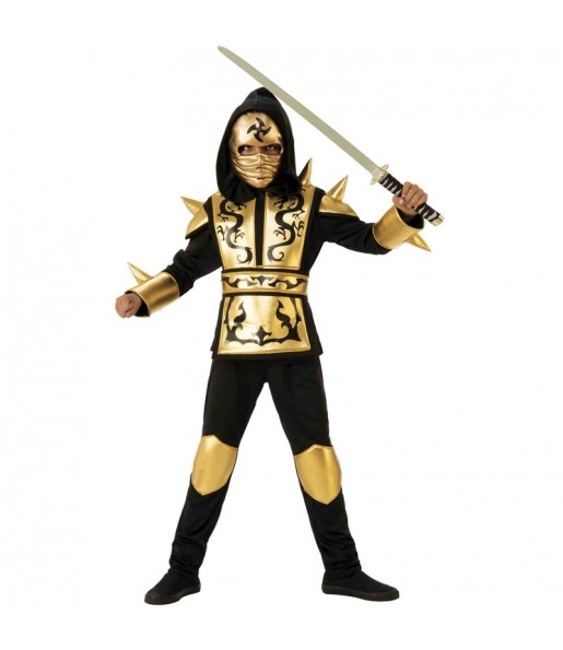 Goldener Drache Ninja Kostüm für Kinder
