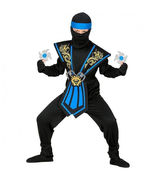 Ninja Kombat blau Kostüm für Jungen