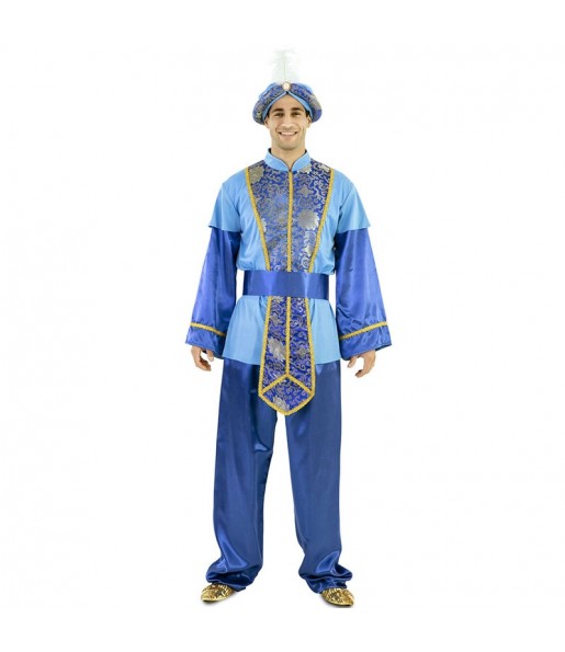 Blauer Pagenkopf der Heiligen Drei Könige Kostüm für Herren