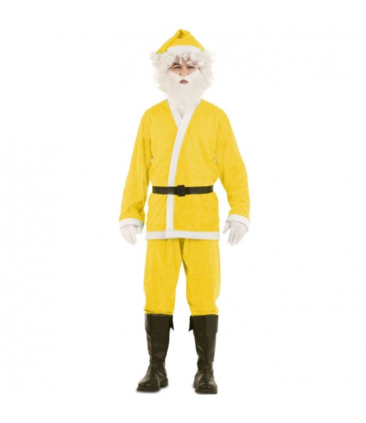 Gelber Weihnachtsmann Erwachseneverkleidung für einen Faschingsabend