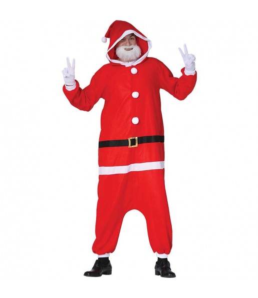 Weihnachtsmann Onesie Erwachseneverkleidung für einen Faschingsabend