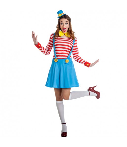 Kostüm Sie sich als Clown mit Hosenträgern Kostüm für Damen-Frau für Spaß und Vergnügungen