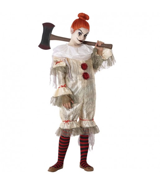 Gruseliger Clown Kostüm für Mädchen
