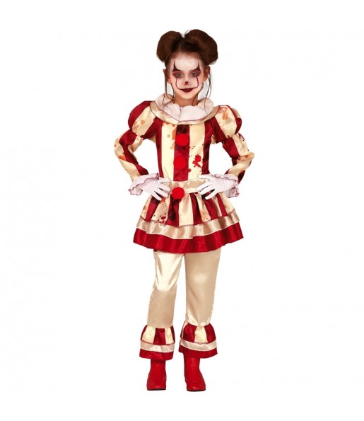 Verkleiden Sie die Geistesgestört ClownMädchen für eine Halloween-Party