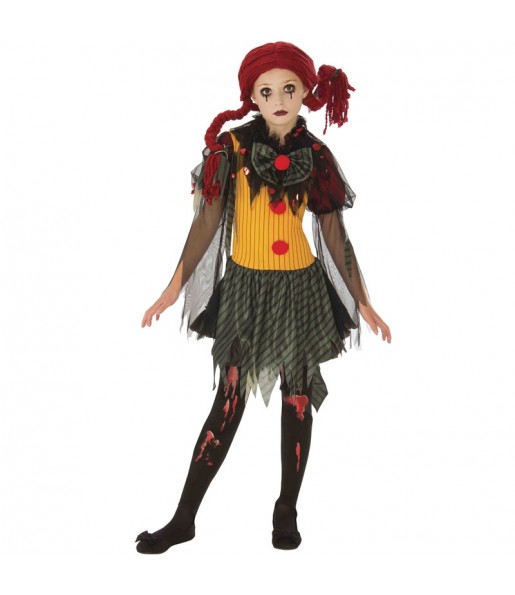 Verkleiden Sie die Zombie ClownMädchen für eine Halloween-Party