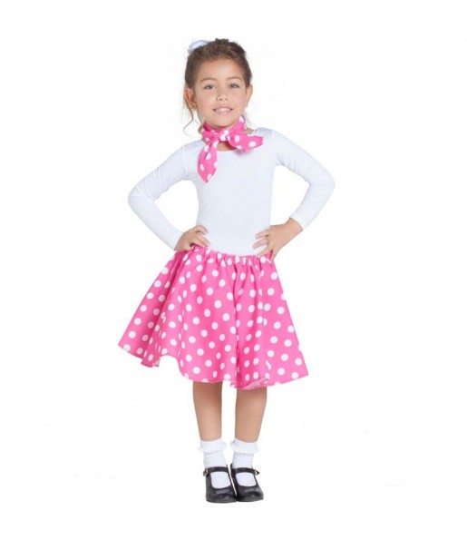 60er Jahre rosa mit Polka-dots Mädchenverkleidung, die sie am meisten mögen