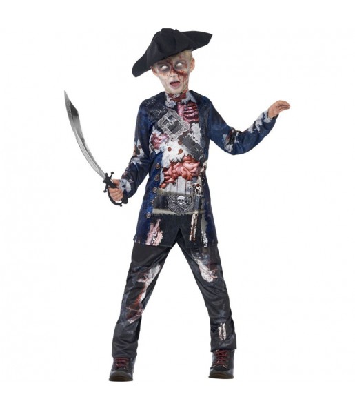 Blutiger Pirat Zombie Kostüm für Jungen