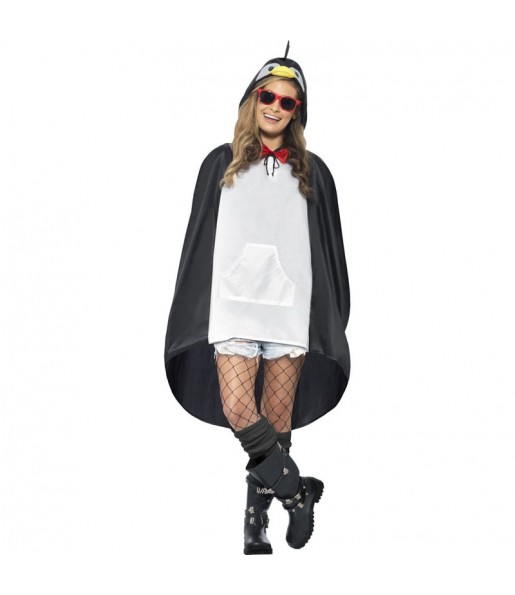 Pinguin Regenmantel Poncho Erwachseneverkleidung für einen Faschingsabend