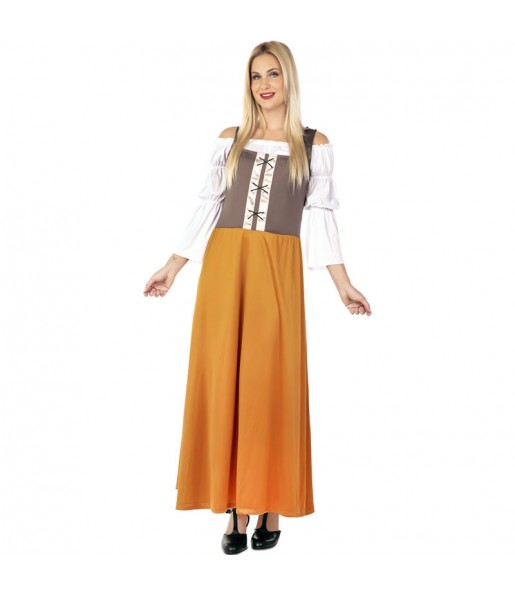 Mittelalterlicher Gastwirtin Kostüm für Damen