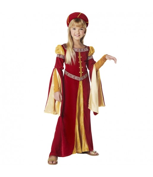 Mittelalterliches Königin Kostüm für Mädchen